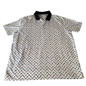 Puma Volition White Polo Shirt with Red and Black Pattern